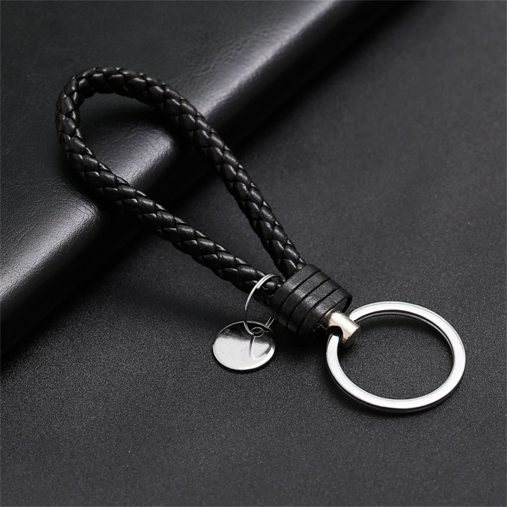 PU Leather Braided Rope Keychain