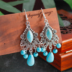Hollow Carved Flowers Geometric Drop Earrings