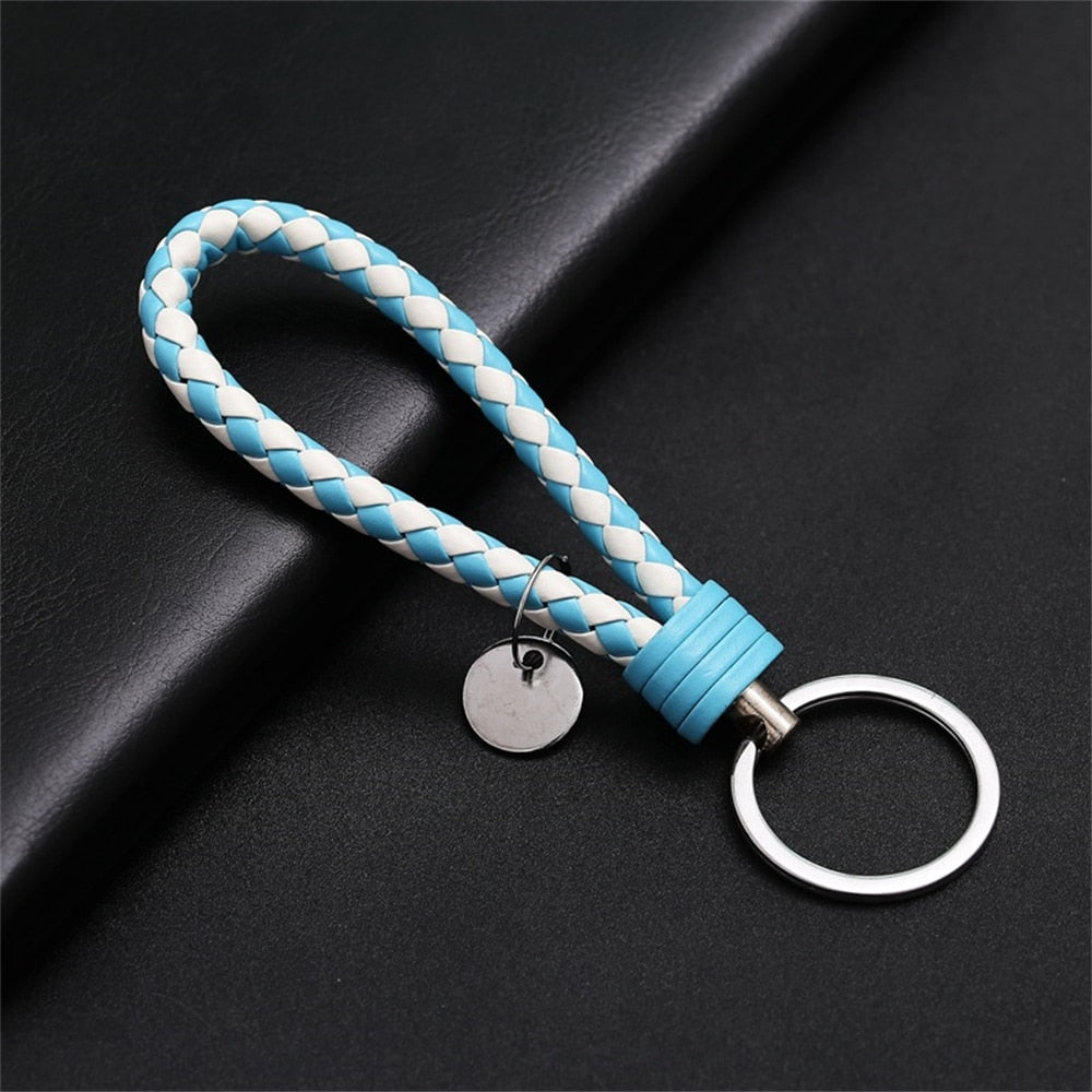 PU Leather Braided Rope Keychain