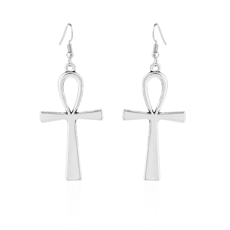 Cross Dangle Drop Earrings