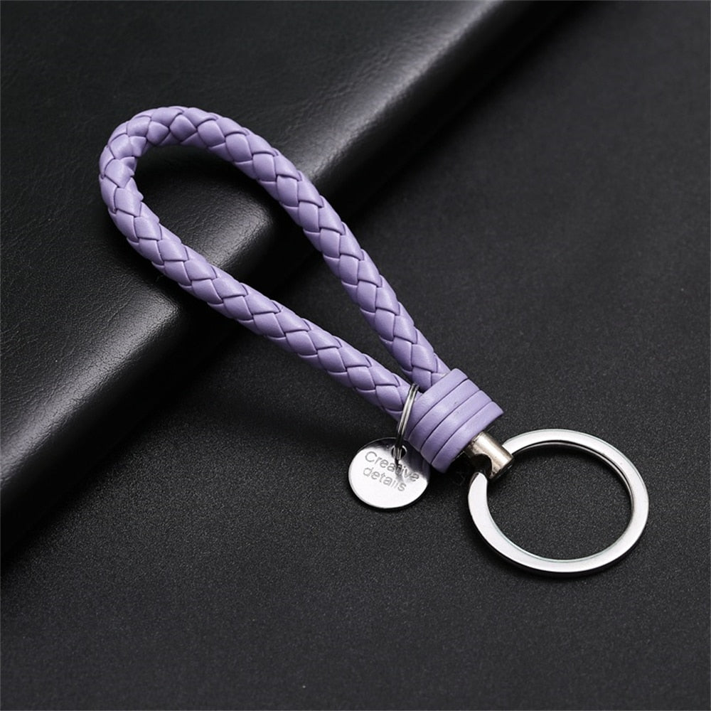 PU Leather Braided Rope Keychain