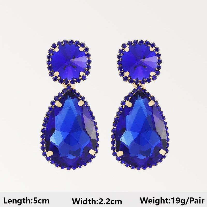 Dark Blue Series Long Dangle Drop Earrings