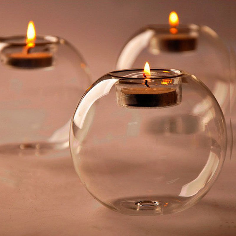 Crystal Glass Candle Holder Romantic Wedding Bar Party Home Decoration