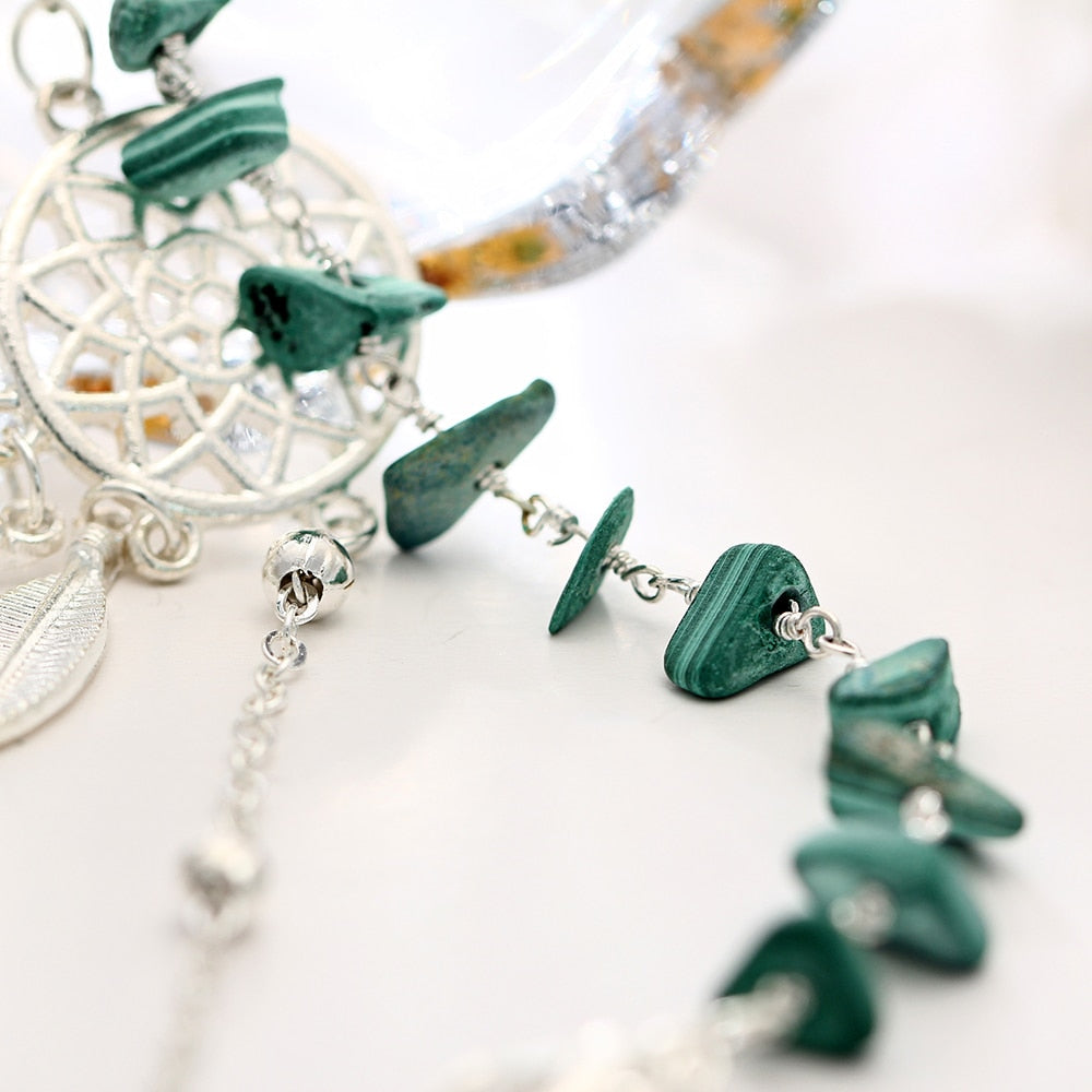 Irregular Green Stone Anklets
