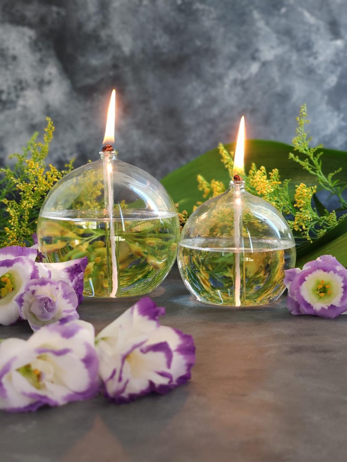 Glass Oil Lamp Elegant Candle