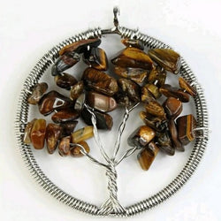 Crystal Pendant- Tigers Eye Tree of Life