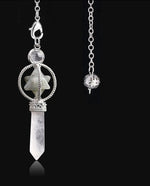 CSJA MERKABA DOWSING PENDULUM QUARTZ NATURAL STONE CRYSTAL PINK REIKI HEALING PENDULE PENDANT PENDULUMS FOR RADIESTHESIA F770