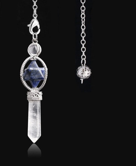 DOWSING PENDULUM QUARTZ NATURAL STONE CRYSTAL PINK REIKI HEALING PENDULE PENDANT