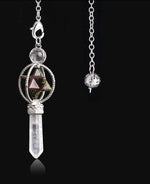 CSJA MERKABA DOWSING PENDULUM QUARTZ NATURAL STONE CRYSTAL PINK REIKI HEALING PENDULE PENDANT PENDULUMS FOR RADIESTHESIA F770