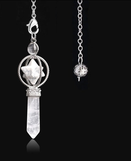 CSJA MERKABA DOWSING PENDULUM QUARTZ NATURAL STONE CRYSTAL PINK REIKI HEALING PENDULE PENDANT PENDULUMS FOR RADIESTHESIA F770