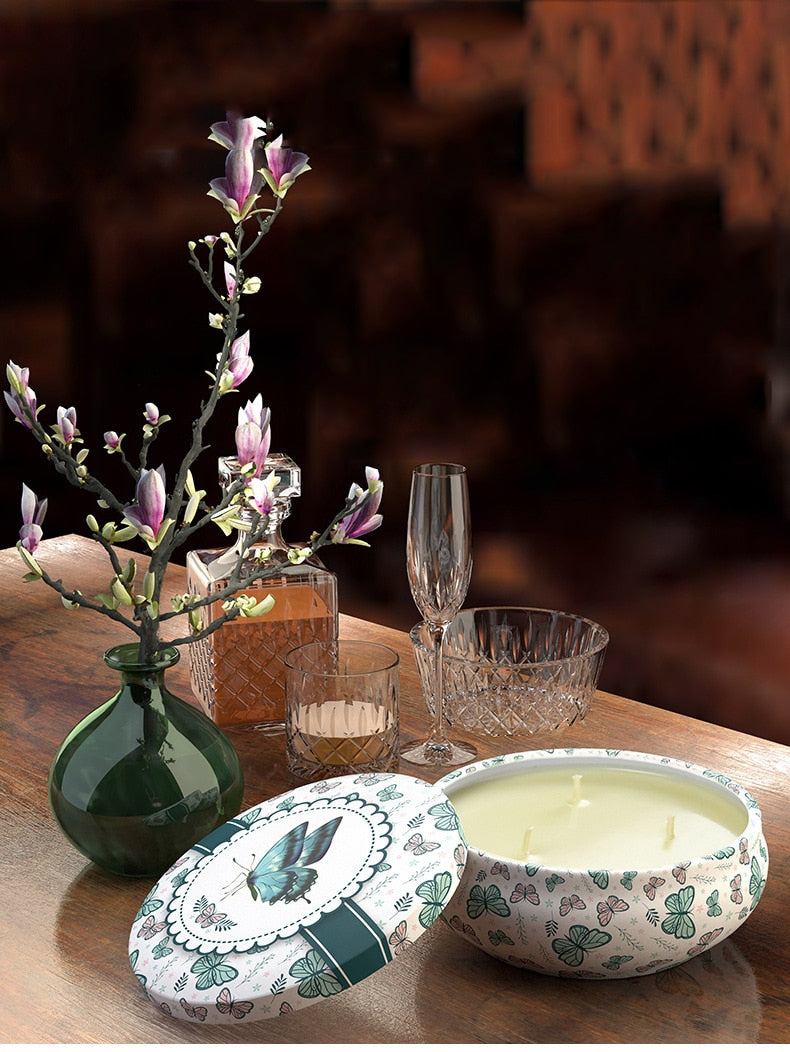 14oz large jar scented essential oil environmentally friendly candle light