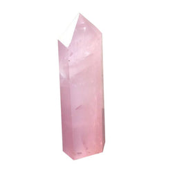 NATURAL ROCK PINK ROSE QUARTZ CRYSTAL WAND POINT HEALING MINERAL STONE