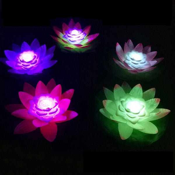 1pcs LED Wishing Floating Flower Candle