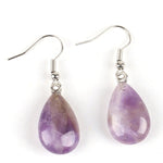 Water Drop Opal Crystal Lazuli Beads Dangle Natural Pendant Stone Earring