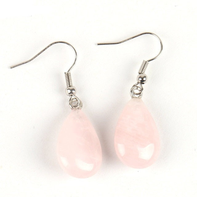 Water Drop Opal Crystal Lazuli Beads Dangle Natural Pendant Stone Earring