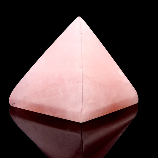 Assorted 40mm Pyramid Black Obsidian Fluorite pink quartz Natural Stone
