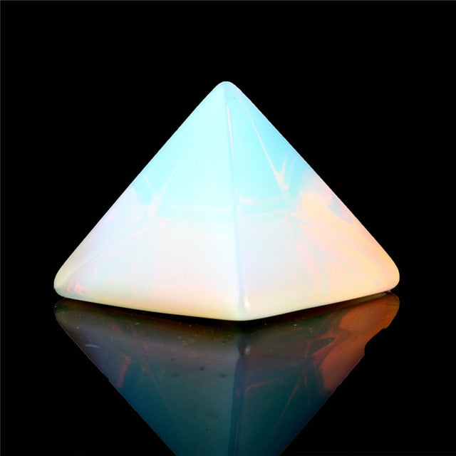Assorted 40mm Pyramid Black Obsidian Fluorite pink quartz Natural Stone