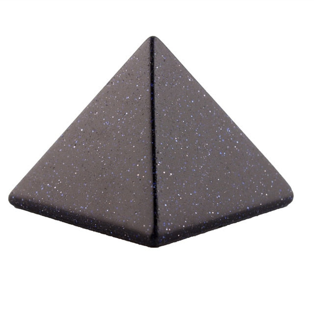 Assorted 40mm Pyramid Black Obsidian Fluorite Black quartz Natural Stone