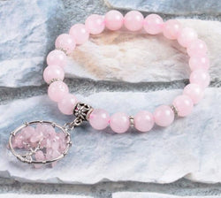 TREE OF LIFE BRACELET- ROSE QUARTZ