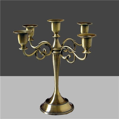 3-Arms Metal Pillar Candle Holders