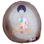 7 Chakra Agate Slices Geode Stones Cup Mat Healing Crystal