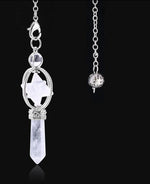 CSJA MERKABA DOWSING PENDULUM QUARTZ NATURAL STONE CRYSTAL PINK REIKI HEALING PENDULE PENDANT PENDULUMS FOR RADIESTHESIA F770