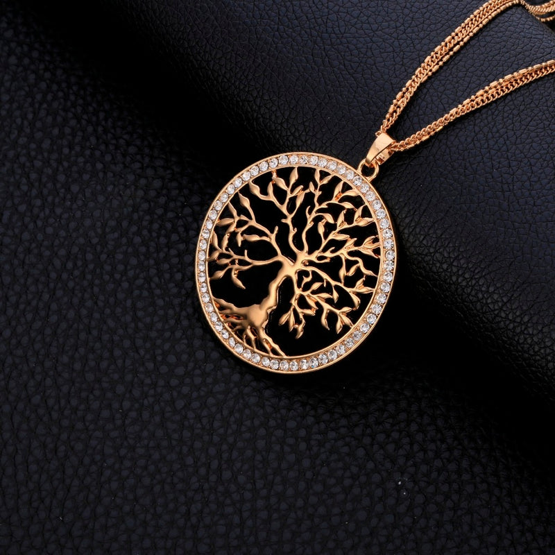 Tree of life Crystal Big Pendant Necklace