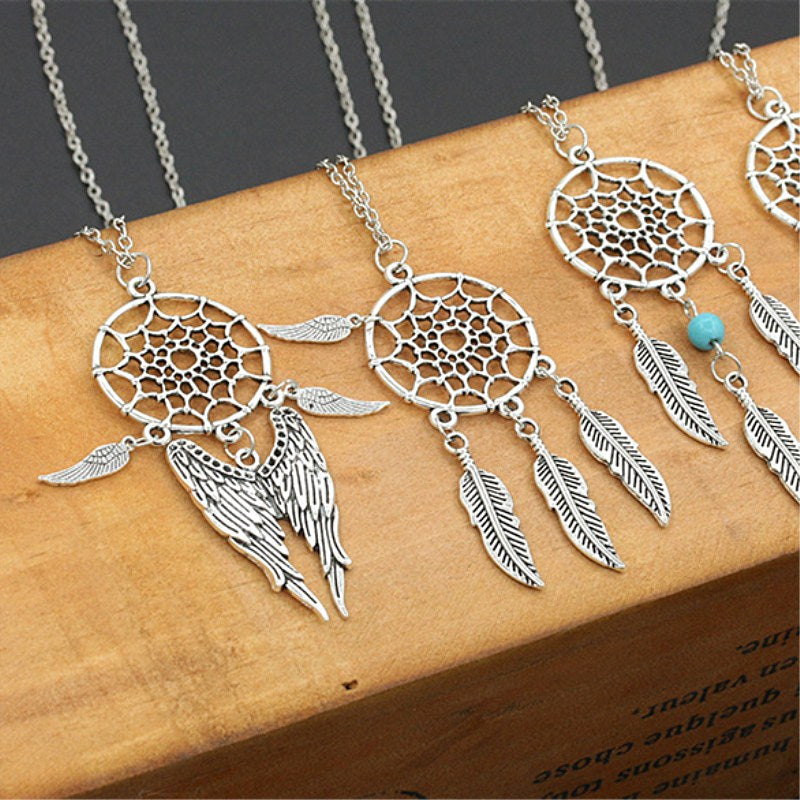 Trendy Dreamcatcher Pendant Mandala Lotus Necklaces