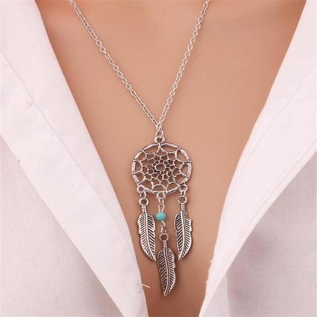 Trendy Dreamcatcher Pendant Mandala Lotus Necklaces