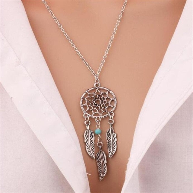 Trendy Dreamcatcher Pendant Mandala Lotus Necklaces