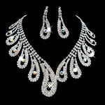 SILVER DROP EARRING NECKLACE SET