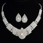 SILVER DROP EARRING NECKLACE SET