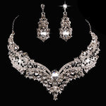 SILVER DROP EARRING NECKLACE SET