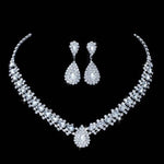 SILVER DROP EARRING NECKLACE SET